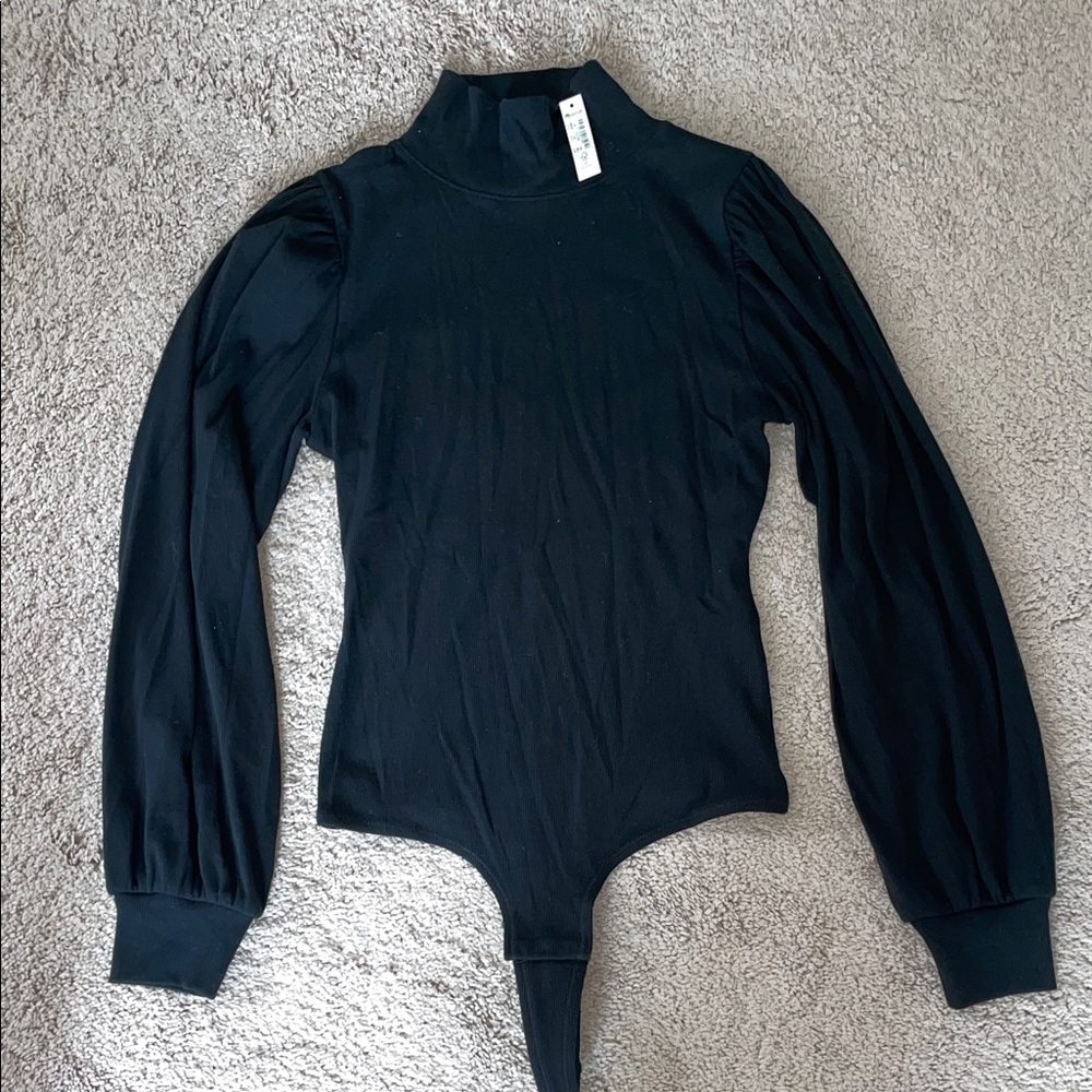 Madewell Black Mock-Neck Bodysuit